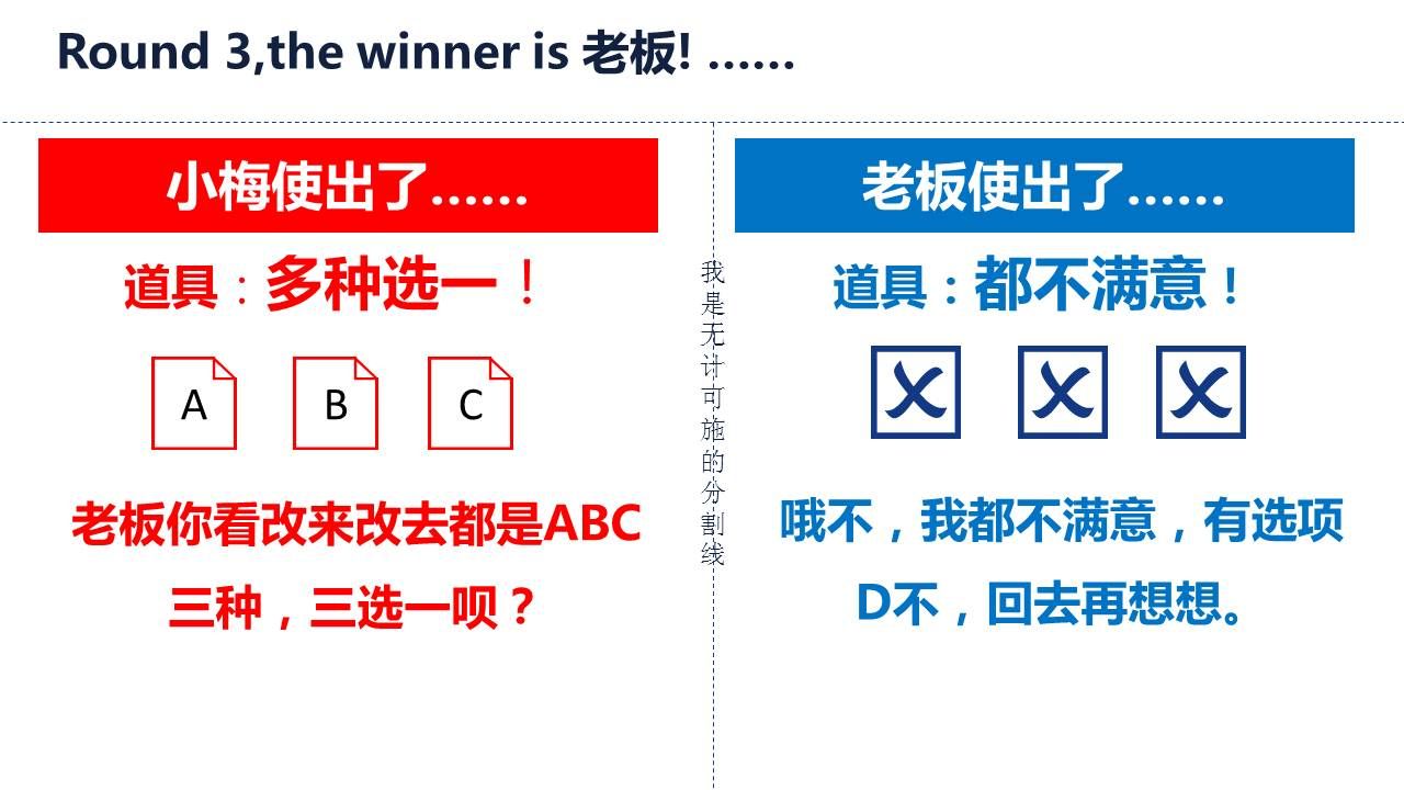 做出多个方案老板都不满意